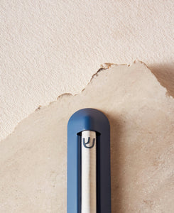 Shelter Mezuzah in Midnight blue close up