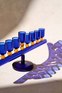Glass Chanukiah