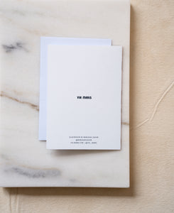 Back of Bat Mitzvah greeting card with Via Maris printed logo