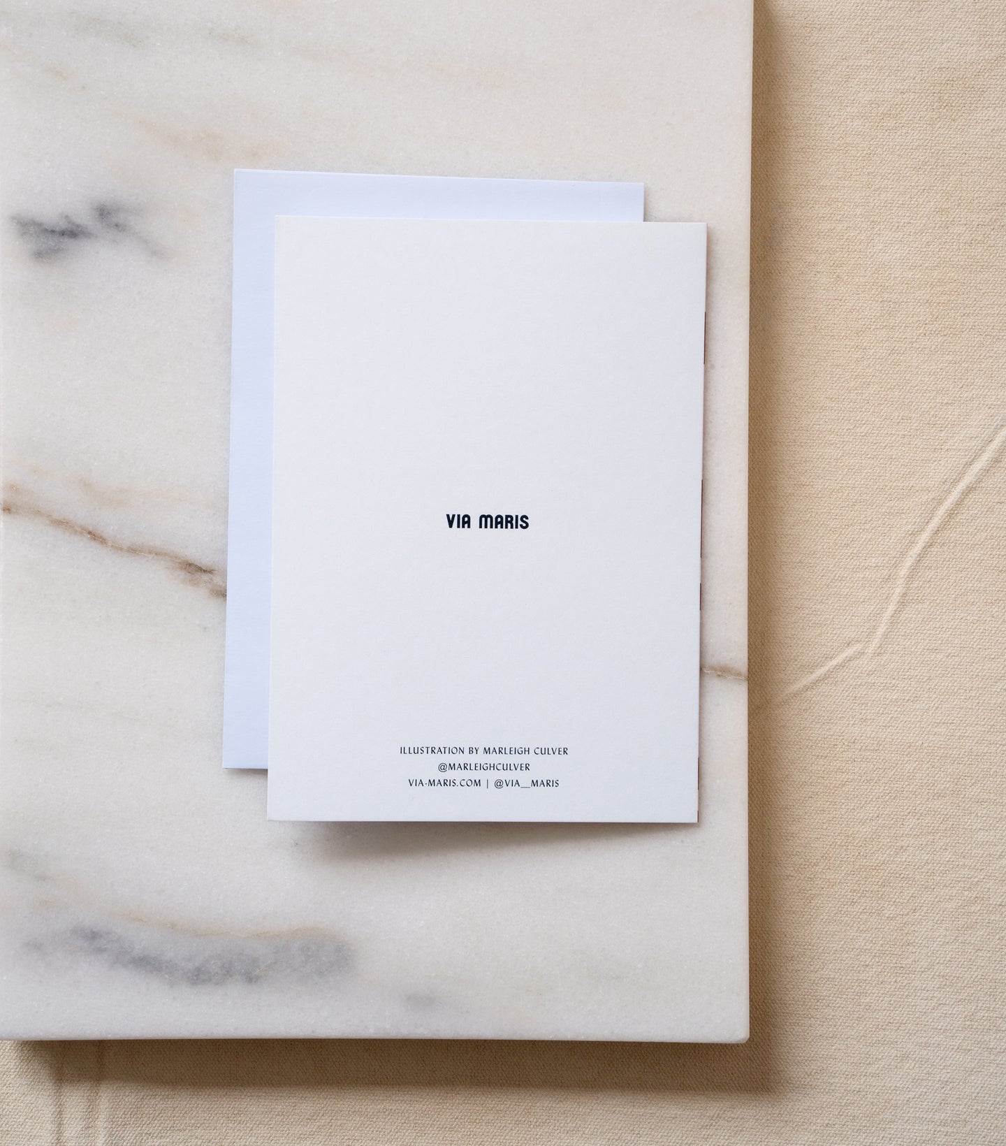 Load image into Gallery viewer, Back of Bat Mitzvah greeting card with Via Maris printed logo
