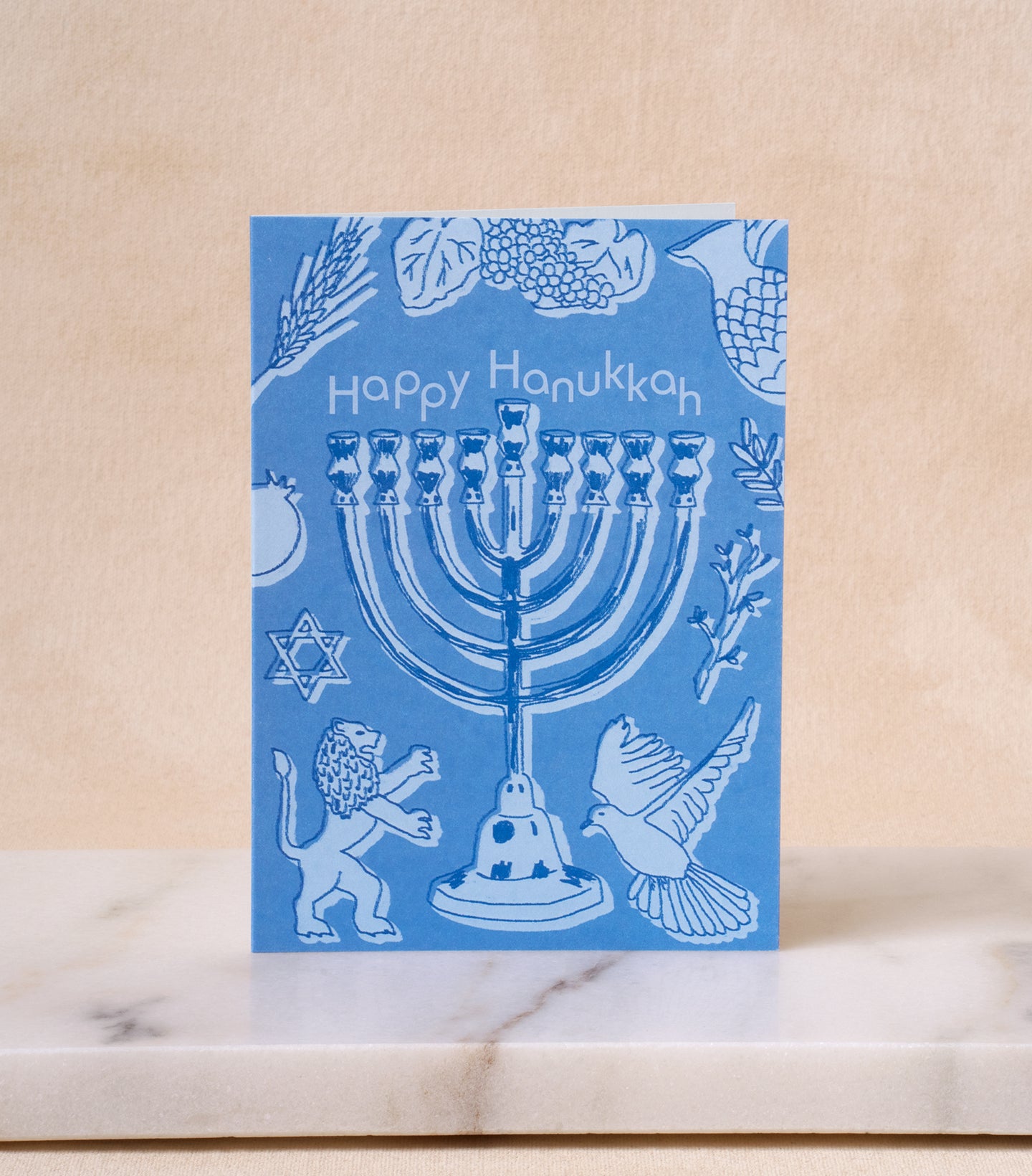 Load image into Gallery viewer, Happy Hanukkah greeting card with menorah design
