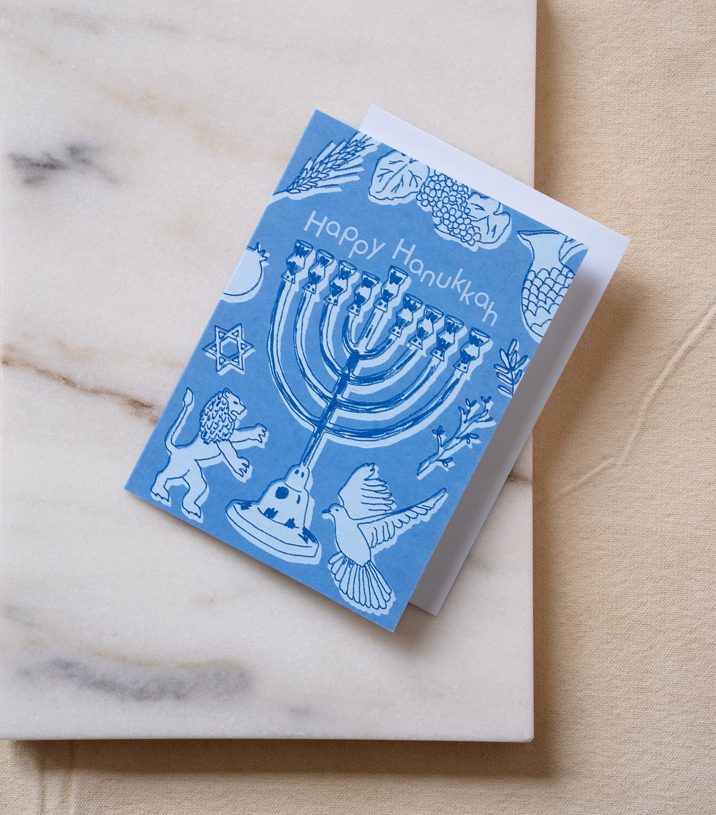 Load image into Gallery viewer, Happy Hanukkah greeting card and white envelope
