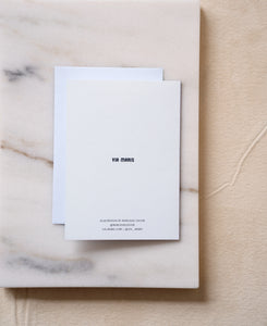 Back of L'Chaim  greeting card with Via Maris printed logo