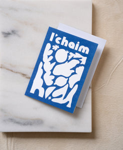 L'Chaim greeting card with white envelope