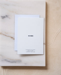 Shabbat Shalom greeting card, back of card with Via Maris logo