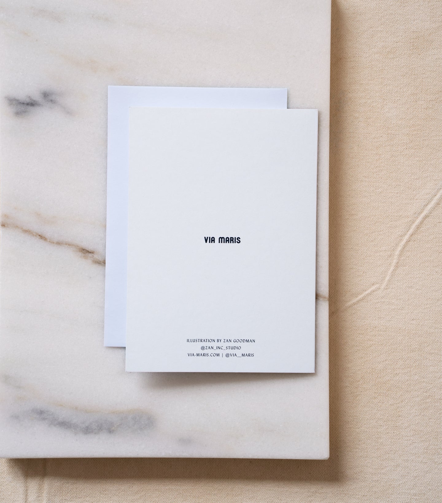 Load image into Gallery viewer, Shabbat Shalom greeting card, back of card with Via Maris logo
