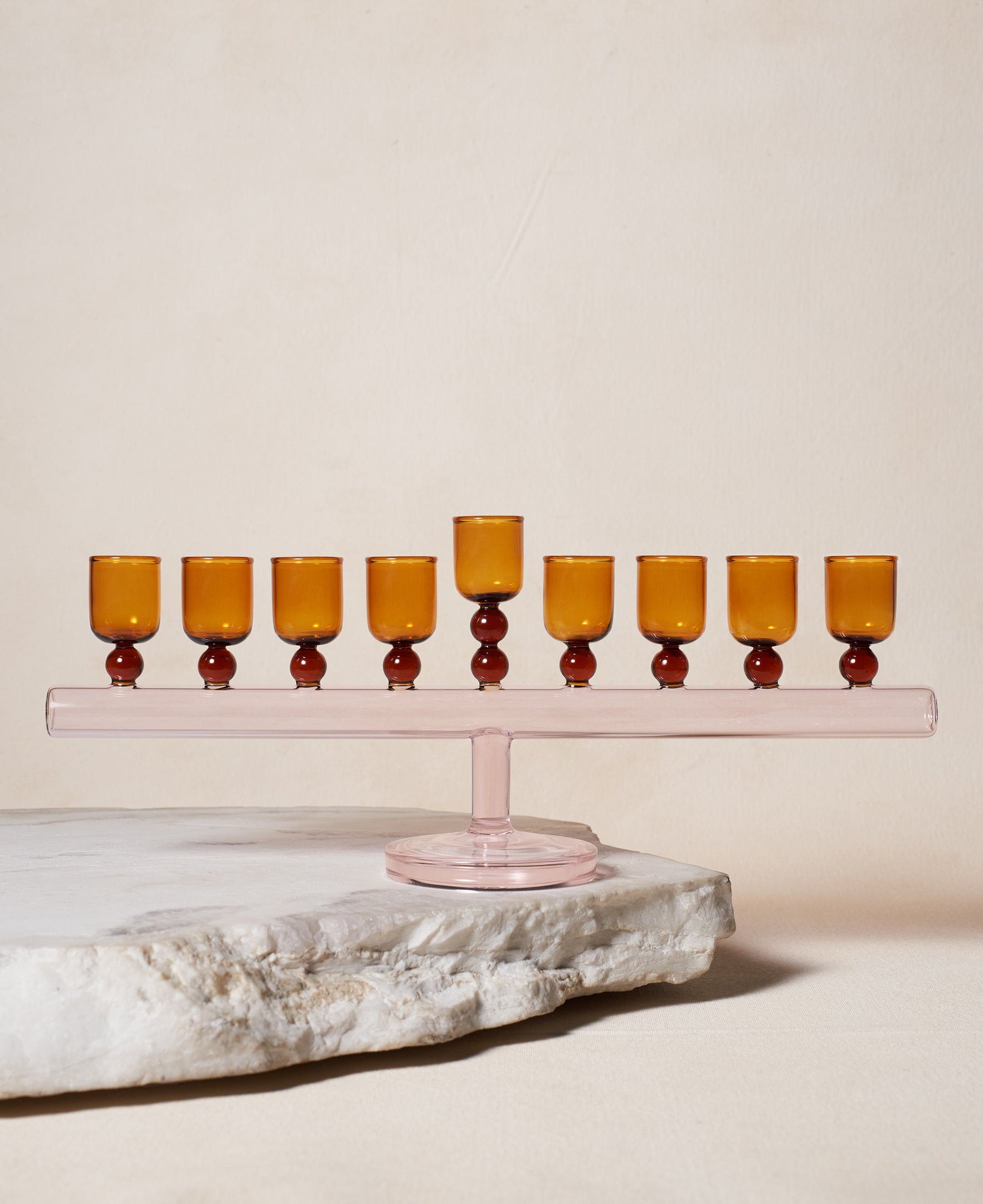 Glass Chanukiah