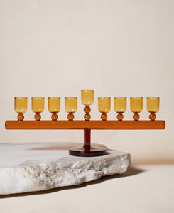 Glass Chanukiah