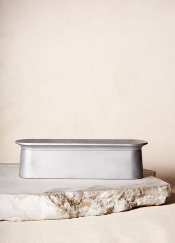 Block Chanukiah in Brushed Aluminum