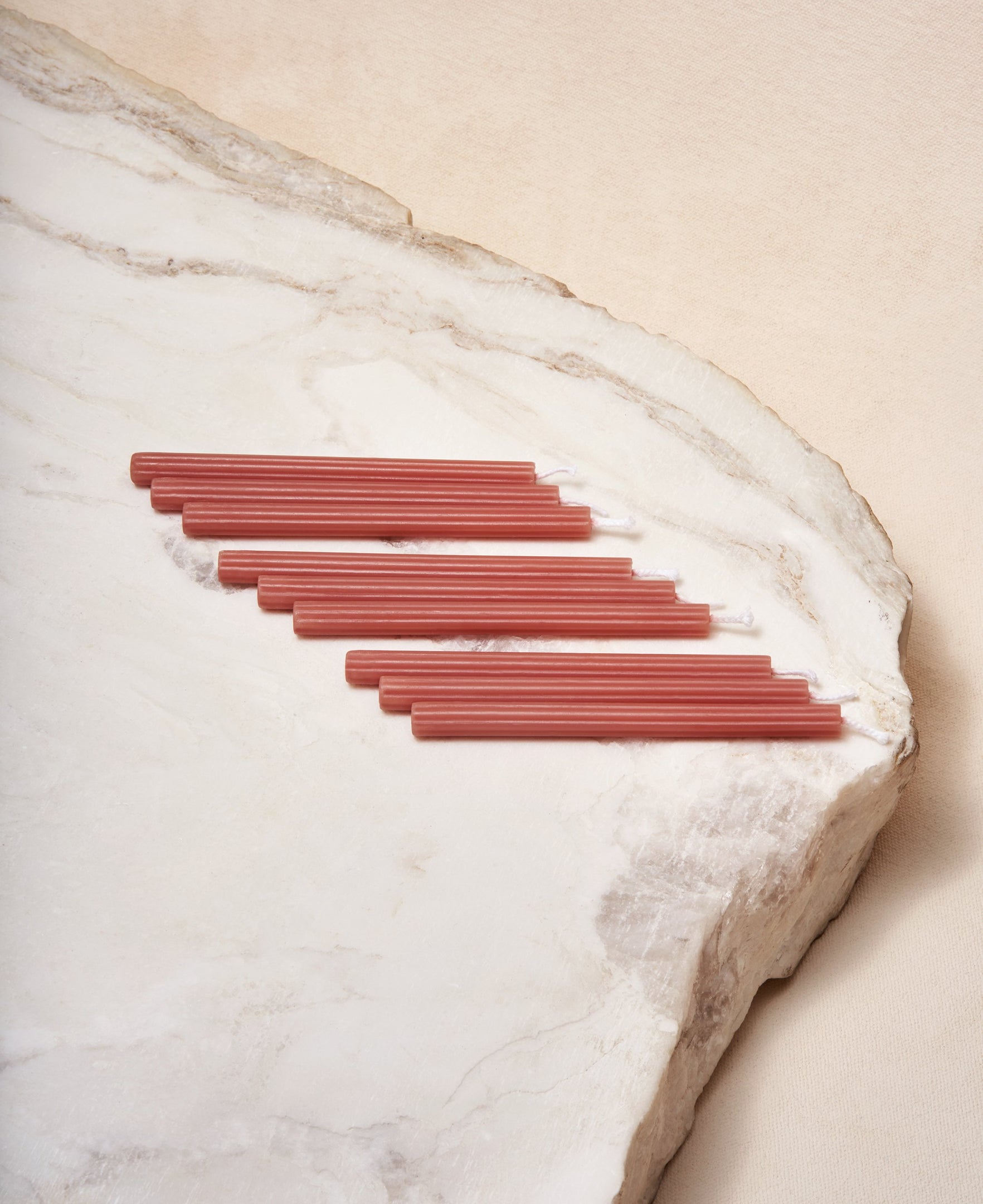  Chanukah Candles in Clay Red Via Maris