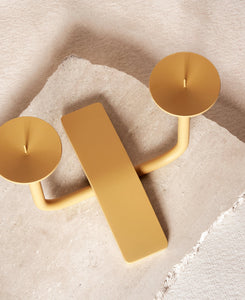 Rest Candleholder in Sand top view two candle holders