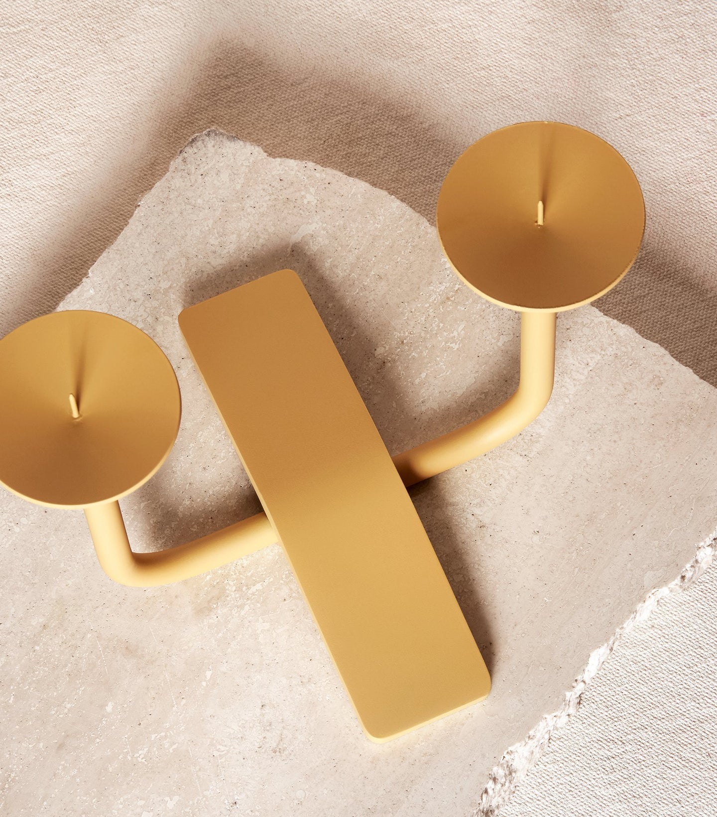 Load image into Gallery viewer, Rest Candleholder in Sand top view two candle holders
