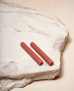Two Shabbat Candles in Clay Red