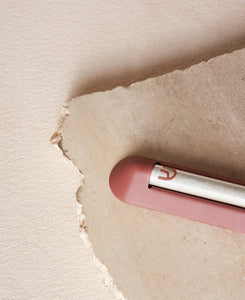 Shelter Mezuzah in Clay Red close up