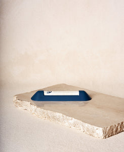 Shelter Mezuzah in Midnight blue side view