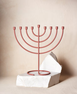 Trace Chanukiah in Clay Red