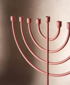 Trace Chanukiah in Clay Red close up